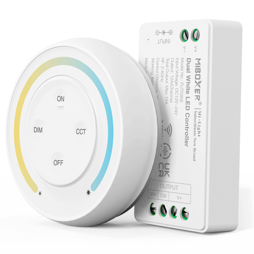Sety - Sada ovladače a přijímače pro jednobarevné a CCT pásky mini verze, Max.12A, RF 2.4GHz, FUT035SA+, Mi-Light - foto 1