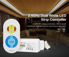 Sety - Dvoubarevný SET CCT ovladače a přijímače, 12-24V, RF 2.4GHz, Max.10A, FUT022, Mi-Light