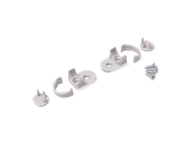 Úchyty, spojky, závěsný materiál - PEN8 plochý držák šedý, 86070022 - foto 1