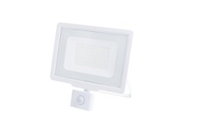 Přisazené reflektory s čidlem - LED SMD reflektor se senzorem City Line 50W, IP65, bílé provedení, 6000K