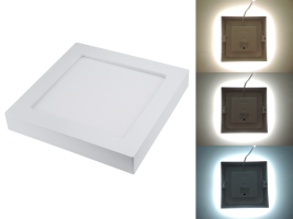 LED panely čtvercové - Hranatý přisazený 24W CCT LED panel, nastavení barvy 3000-6500K, 2150Lm, 3 roky záruka