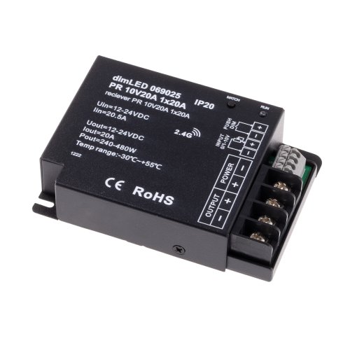 Ovladače, řídící jednotky - Přijímač dimLED PR 10V20A - foto 1