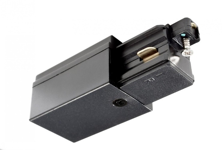 Lišty a příslušenství - IMPR 720009 Deko-Light 1-fázový kolejnicový systém, D One napájení, pravé, 220-240V černá RAL 9011 71 mm - LIGHT IMPRESSIONS - foto 1