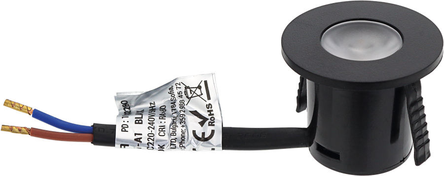 Vestavěný - LED skříňka Light - 1W Round - Black Body - foto 1