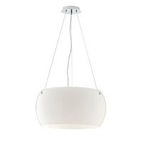 Dekorativní - FAN I-EQUATORE/S40BCO Závěsné svítidlo Equatore, chrom/bílé, 3 x E27, 40 x 40 x 120 cm - FANEUROPE