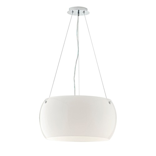 Dekorativní - FAN I-EQUATORE/S40BCO Závěsné svítidlo Equatore, chrom/bílé, 3 x E27, 40 x 40 x 120 cm - FANEUROPE - foto 1