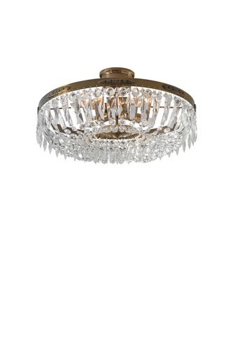 Kruhová - MAR 100618 Hovdala kříšťálové stropní svítidlo staromosaz 48 cm - Markslöjd - foto 1