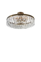 Kruhová - MAR 100618 Hovdala kříšťálové stropní svítidlo staromosaz 48 cm - Markslöjd