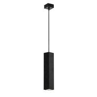 Dekorativní - FAN I-FLUKE-S30Q NERO Závěsné svítidlo Fluke, hranaté, černé, 1 x GU10, 6 x 6 x 30 cm - FANEUROPE