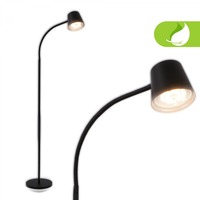 Stojací lampy - BRILO 1502015 Cielo LED stojanová bezdrátová lampa, stmívatelná, dotykový vypínač, černá - BRILO