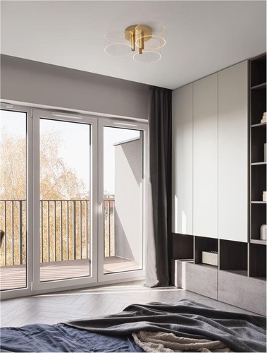 Kruhová - NV 9756711 Stropní svítidlo GATLIN mosazný zlatý kov a akryl LED 20.5W 230V 3000K IP20 stmívatelné - NOVA LUCE - foto 1