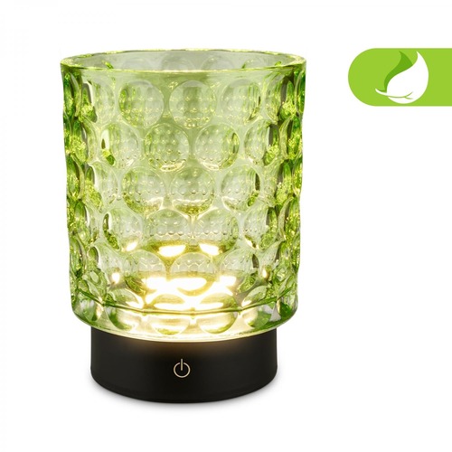 Stolní lampy dekorační - BRILO 7560019 BRILONER Sunora LED stolní lampička bezdrátová IP44, stmívatelné, dotykový vypínač, zelená 7560019 - foto 1