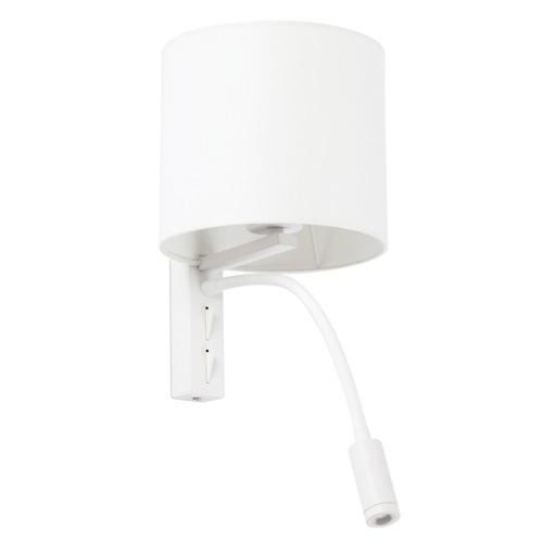 Dekorativní - FARO 64322 TIRA nástěnná lampa, bílá, se čtecí lampičkou - FARO - foto 1