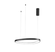 Kruhová - FAN LED-KLAPTON-S65-NER Závěsné LED svítidlo KLAPTON černá, 58 W, 8360 lm, CCT, 65 x 150 cm - FANEUROPE