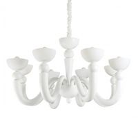 Dekorativní - ILUX 094007 Závěsné svítidlo Ideal Lux Bon Bon SP8 bianco 094007 bílé 95,5cm   - IDEALLUX