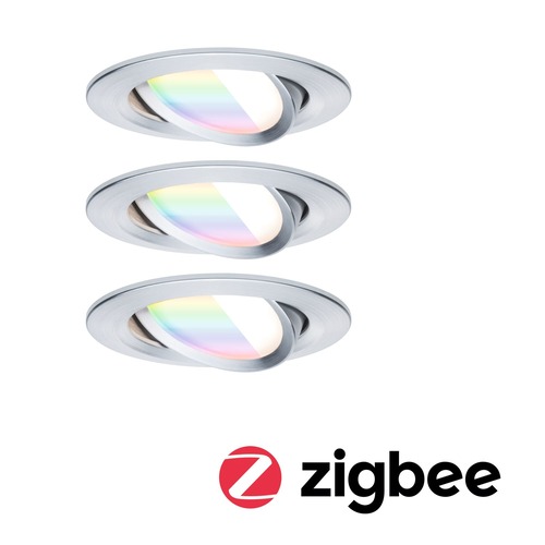 Kruhová - P 92435 LED vestavné svítidlo Nova Coin kruhové 84mm 50° RGBW+ 3x6W 230V hliník broušený hliník - PAULMANN - foto 1
