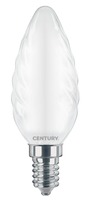 E14 - CEN INSTOR-061440 LED FILAMENT CANDLE kroucená SATÉN 6W E14 4000K 360d - CENTURY
