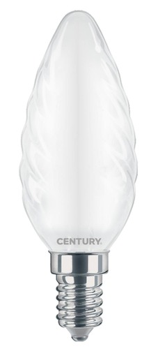 E14 - CEN INSTOR-061440 LED FILAMENT CANDLE kroucená SATÉN 6W E14 4000K 360d - CENTURY - foto 1