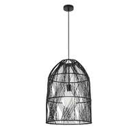 Dekorativní - FAN I-ANCELLA-S1 Závěsné svítidlo Ancella, černé, 1 x E27, 40 x 212,5 cm - FANEUROPE