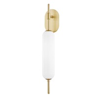 Dekorativní - HVLG H373101-AGB-CE Nástěnné svítidlo Miley ocel/sklo staromosaz/opál E27 1x6W - HUDSON VALLEY (Mitzi)