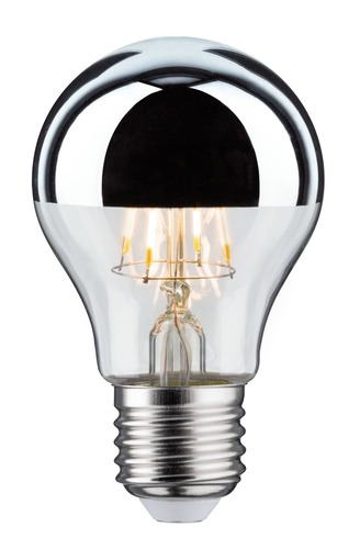E27 - P 28669 LED žárovka 4,8 W E27 zrcadlový svrchlík stříbrná teplá bílá - PAULMANN - foto 1