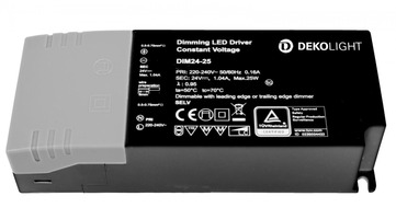 Stabilizované napětí - IMPR 862221 Deko-Light LED-napájení BASIC, DIM, CV, 24V 2,5-25W konstantní napětí 105-1040 mA IP20 stmívatelné 24V DC 2,50-25,00 W