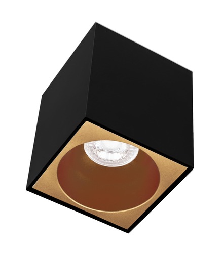 Downlight - CEN ESQNG96-GU10 ESSENZA přisazené svítidlo SQ GU10 černá/zlatá 96mm - CENTURY - foto 1
