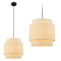 Kruhová - BRI 4851014 BRILONER Papper závěsné svítidlo, stínidlo z přírodních vláken, E27 patice, přírodní 4851014