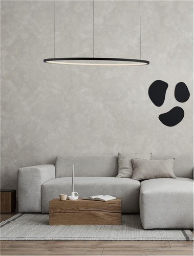 Kruhová - NV 9345605 Závěsné svítidlo TARQUIN černý hliník a akryl LED 48W 230V 3000K IP20 stmívatelné - NOVA LUCE - foto 1