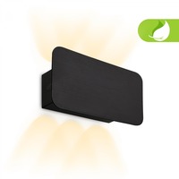 Nepřímé osvětlení - BRILO 3807015 LED nabíjecí nástěnné svítidlo 17x9 cm – bezdrátové, stmívatelné, Up/Downlight, dotykový vypínač, černá - BRILO
