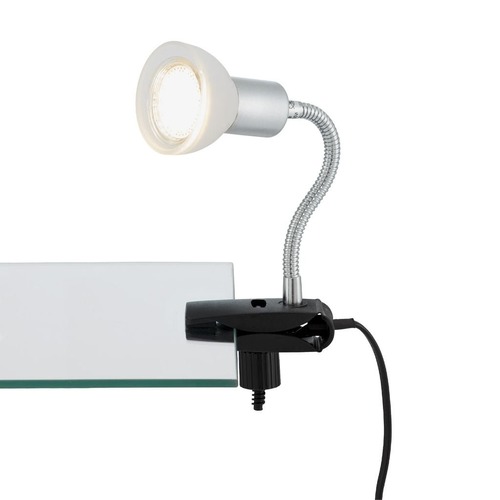 Stolní lampy s klipem - BRI 2989016P Flexibilní svítidlo se svorkou 34 cm 1xGU10 3W 250lm titan-bílé (starý kód: BRI 2989-016P) - BRILONER - foto 1