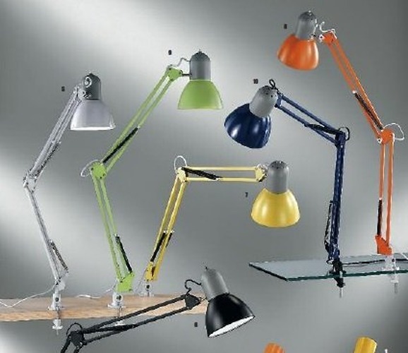 Stolní lampy s klipem - OR LA 4-1060 MODRÁ Stolní lampa 1xE27, modrá barva, nastavitelné rameno - ORION - foto 1