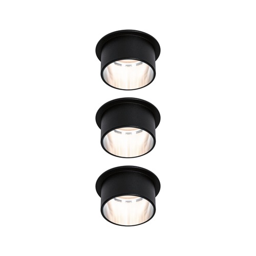 Koupelnová - P 93383 Vestavné svítidlo LED Gil 6W černá mat kov kartáčovaný IP44 2.700K 3-krokové-stmívatelné - PAULMANN - foto 1