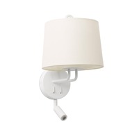 Dekorativní - FARO 24032-01 MONTREAL nástěnná lampa, bílá, se čtecí lampičkou - FARO
