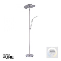 Stojací lampy - PN 678-55 PURE Mutil LED stojací lampa se čtecí lampou stmívatelné 2700-5000K hliník - PAUL NEUHAUS