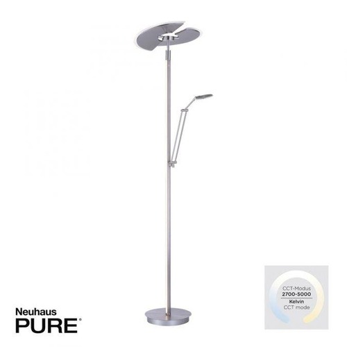 Stojací lampy - PN 678-55 PURE Mutil LED stojací lampa se čtecí lampou stmívatelné 2700-5000K hliník - PAUL NEUHAUS - foto 1