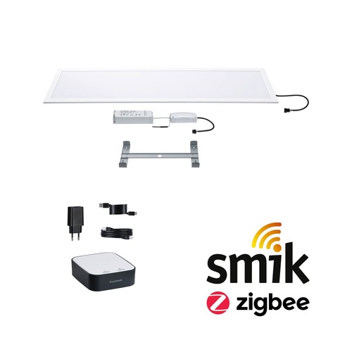 Hranatá - P 5170 Startovací sada Zigbee 3.0 Smart Home smik Gateway + LED Panel Amaris 72x84mm 35W RGBW+ bílá/antracit stmívatelné - PAULMANN - foto 1
