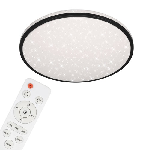 Kruhová - BRILO 3447-215 LED stropní svítidlo hvězdné nebe, pr. 49,2, 48 W, černá - BRILO - foto 1
