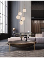 Vícečetná - NV 9960614 Závěsné svítidlo CANTONA bílé opálové sklo mosaz zlatá G9 5x5W 230V IP20 bez žárovky - NOVA LUCE