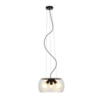 Dekorativní - RED R14134 AMANDA závěsná matná černá čiré sklo 230V E27 3x15W - RED - DESIGN RENDL