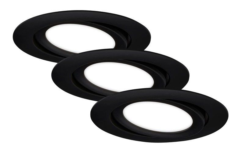 Kruhová - BRI 7114-435 3ks sada LED vestavné svítidlo, pr. 10,6 cm, 7 W, 600 lm, černá - BRILONER - foto 1
