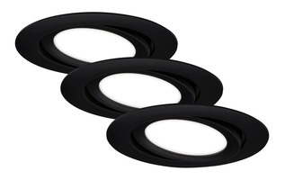 Kruhová - BRI 7114-435 3ks sada LED vestavné svítidlo, pr. 10,6 cm, 7 W, 600 lm, černá - BRILONER