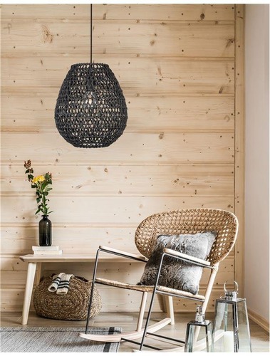 Koule - NV 9858713 Závěsné svítidlo GRIFFIN černý papír černý kabel E27 1x12W 230V IP20 bez žárovky - NOVA LUCE - foto 1