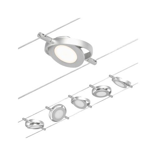 Sady - P 94414 LED lankový systém RoaMac základní sada 5x4,5W 3000K 230/12V matný chrom/chrom - PAULMANN - foto 1
