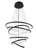 Kruhová - AZZ AZ2923 LED Závěsné svítidlo Azzardo Wheel 6 Long Dimm black AZ2923 140W 8400lm 3000K IP20 85cm stmívatelné černé - AZZARDO