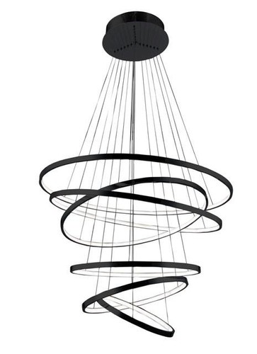 Kruhová - AZZ AZ2923 LED Závěsné svítidlo Azzardo Wheel 6 Long Dimm black AZ2923 140W 8400lm 3000K IP20 85cm stmívatelné černé - AZZARDO - foto 1