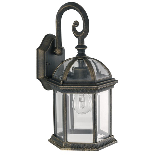 Nástěnná - FAN LANT-GAETA-AP1 Venkovní nástěnné svítidlo GAETA černá/zlatá, 1xE27, IP23, 39 x 20 cm - FANEUROPE - foto 1