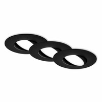 Kruhová - BRI 7597035 3ks sada LED vestavné svítidlo, 9 cm, 4,9W, 480lm černá - BRILONER