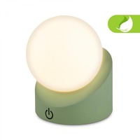 Stolní lampy dekorační - BRILO 7561019 Sora Mini LED stolní lampička bezdrátová IP54, stmívatelné, dotykový vypínač, zelená - BRILO