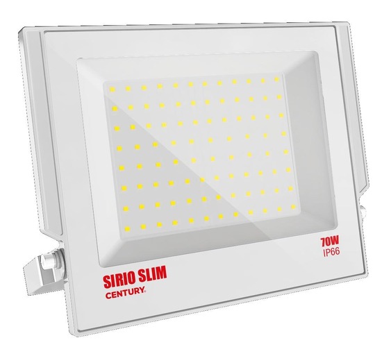 Reflektory - CEN SRSB-709540 LED reflektor SIRIO SLIM BÍLÝ 70W 4000K 110d 230x270x28mm IP66 IK08 - CENTURY - foto 1